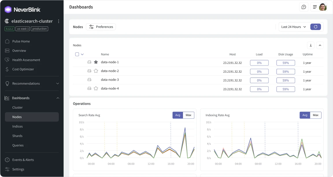 Inside NeverBlink nodes page